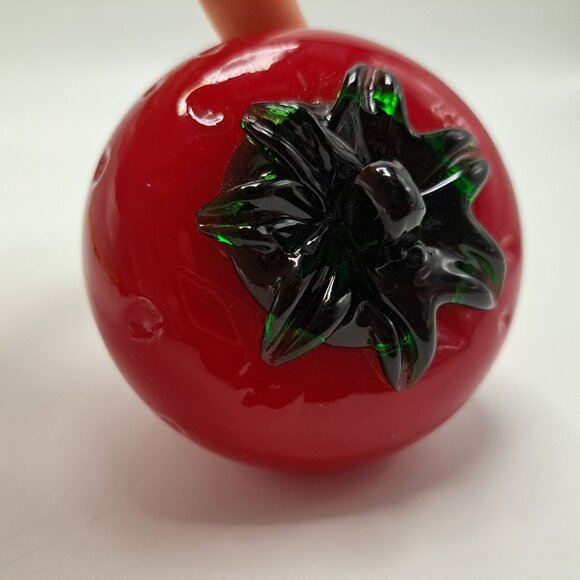 Hand Blown Art Glass Strawberry Vintage Paperweight - Picture 8 of 11